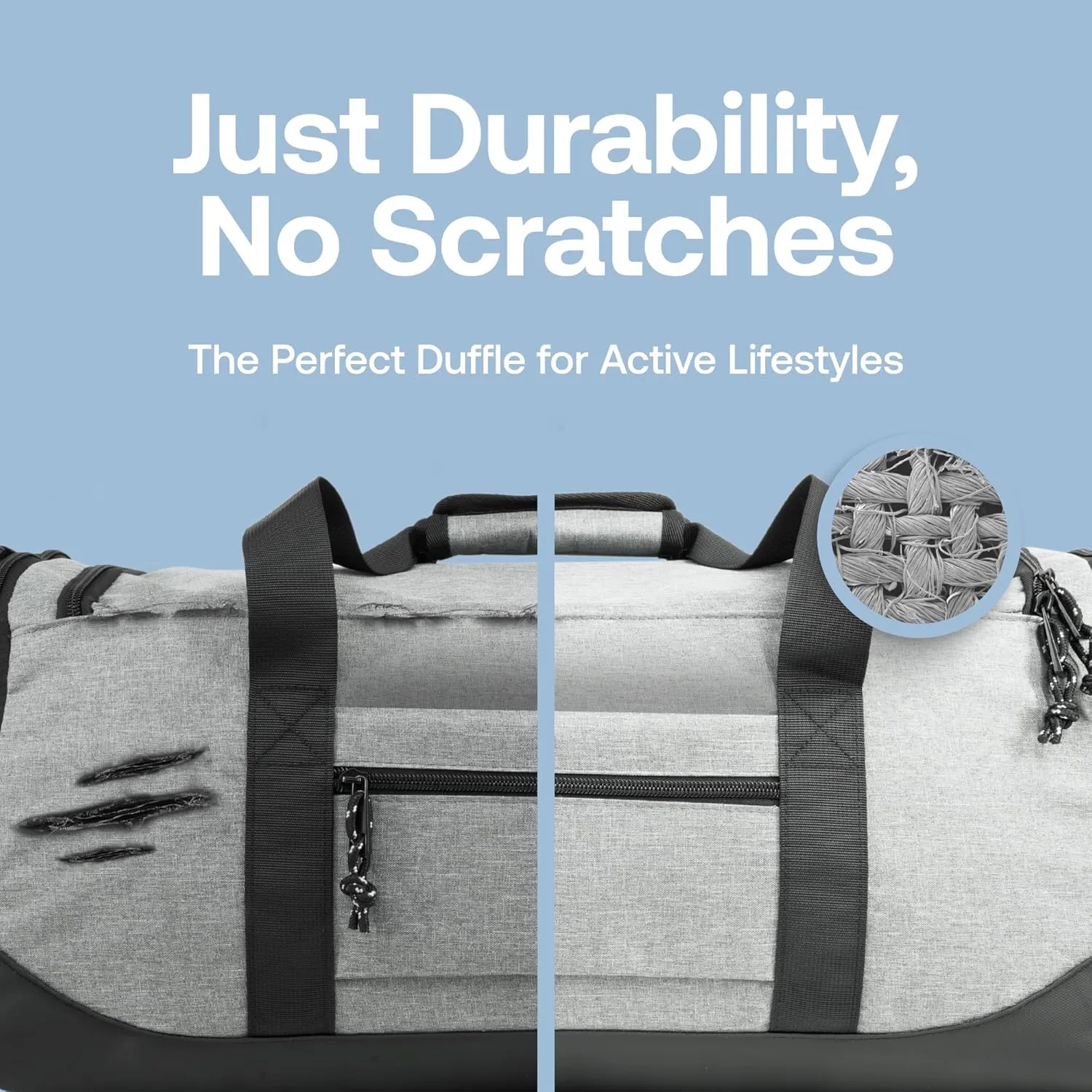 Movex 33L Medium Gym Duffle Bag - Scratch-Resistant Workout Duffle Bag for Travel Men and Women - Travel - Perfect Carry On (Gray)