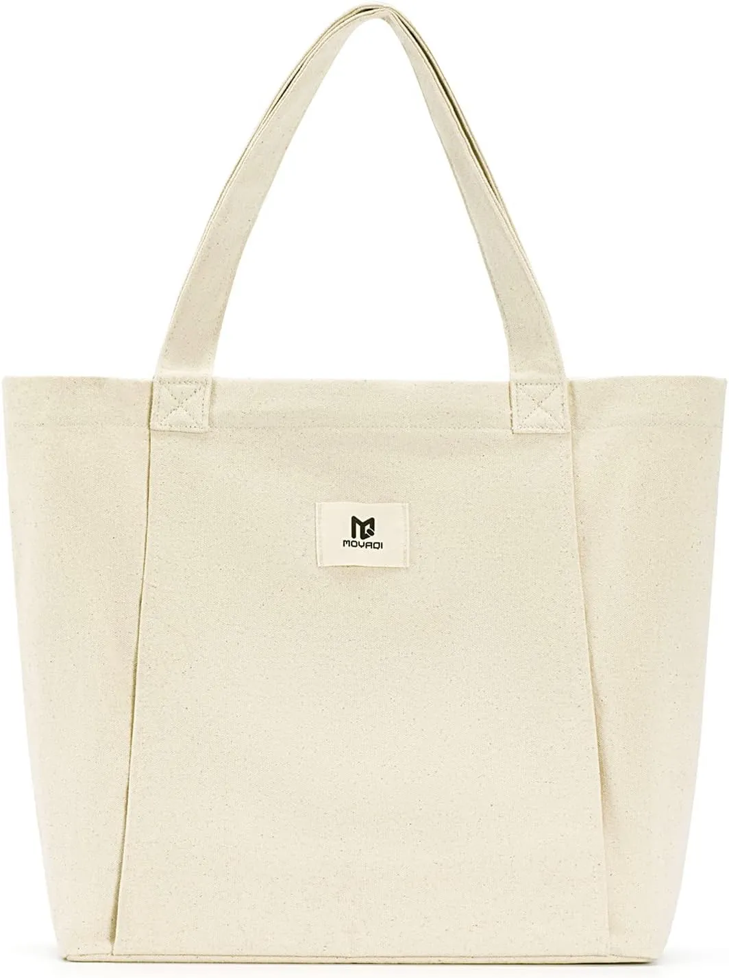Moyaqi Canvas Tote Bag with Yoga Mat Carrier Pocket Carryall Shoulder Bag for Office, Workout, Pilates, Travel, Beach and Gym