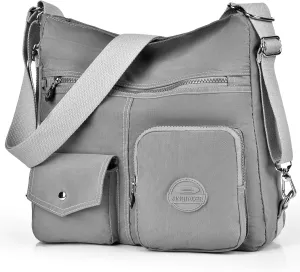 Multipurpose Hobo Purse for Women with Antitheft RFID, Waterproof Nylon Crossbody Bag Shoulder Handbag, Convertible Backpack