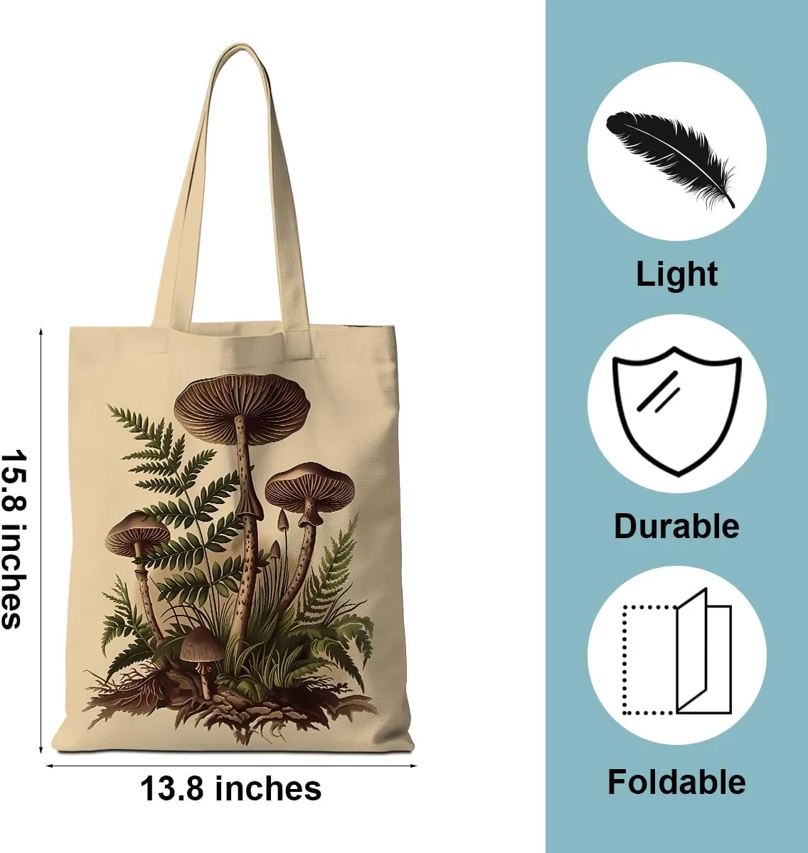 Mushrooms Tote Bag Mushroom Stuff Fungi Botanical Weekender Bag Shopping Bags Nature Lover Mushroom Gifts for Women