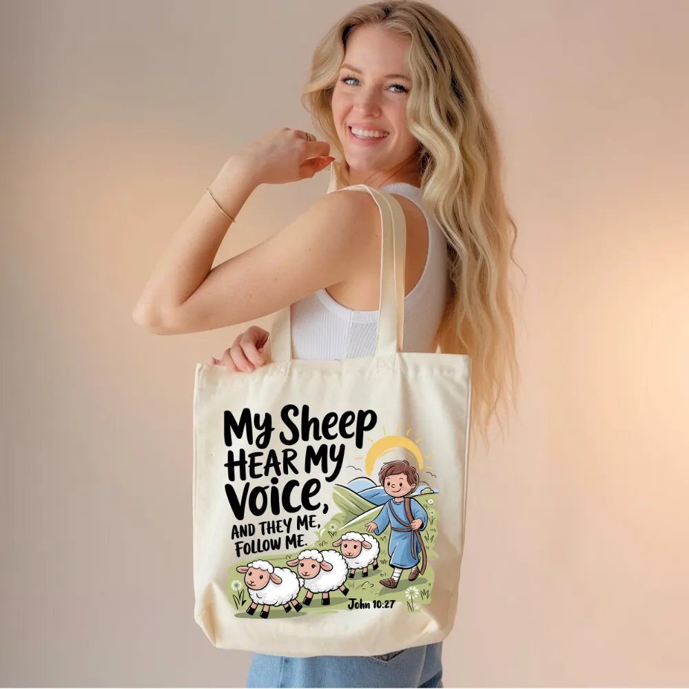 My Sheep Hear My Voice | Premium Tote Bag