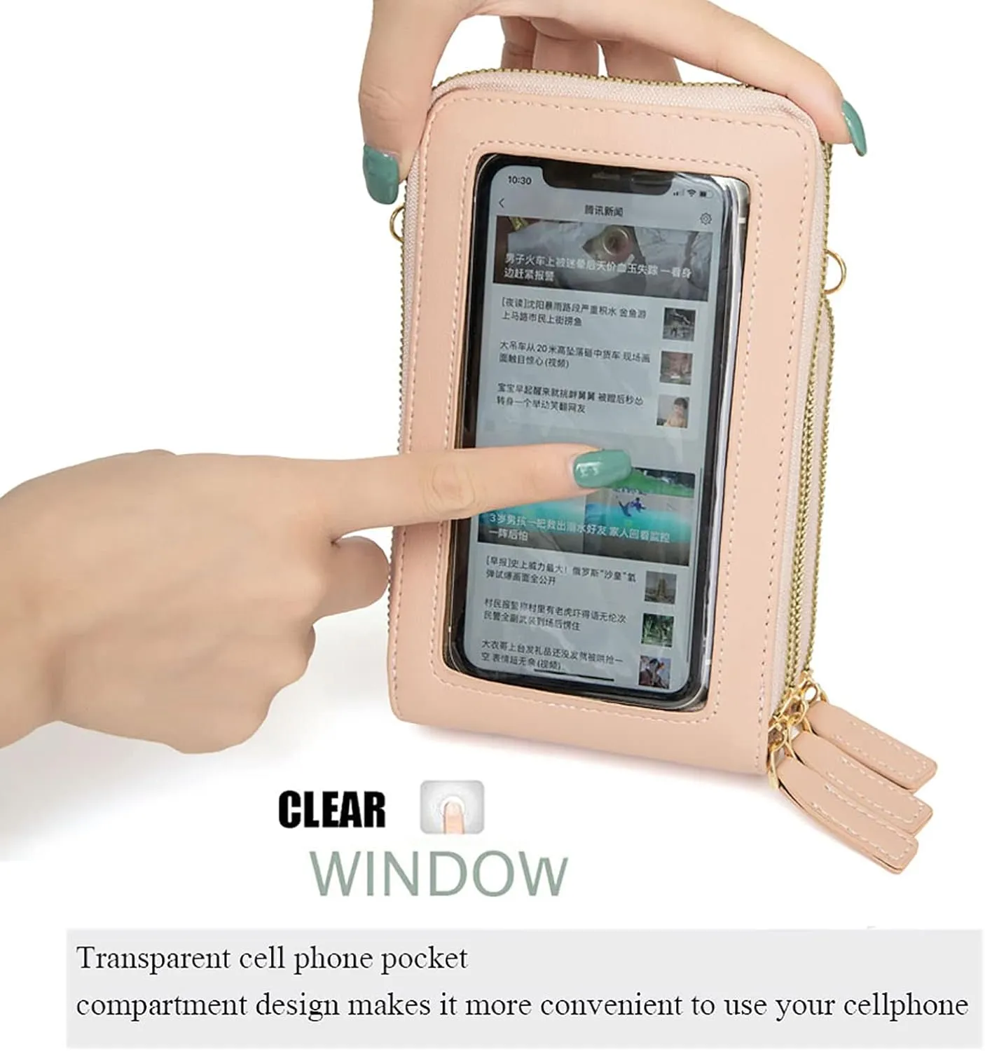 myfriday Touch Screen Crossbody Phone Purse for Women, Rfid Blocking Small Cellphone Shoulder Purse with 2 Adjustable Strap