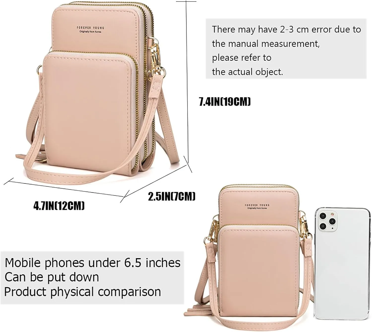 myfriday Touch Screen Crossbody Phone Purse for Women, Rfid Blocking Small Cellphone Shoulder Purse with 2 Adjustable Strap