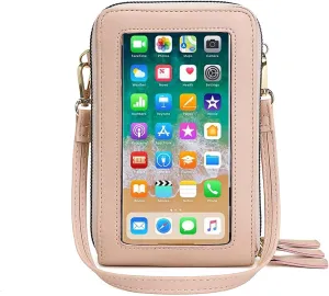 myfriday Touch Screen Crossbody Phone Purse for Women, Rfid Blocking Small Cellphone Shoulder Purse with 2 Adjustable Strap