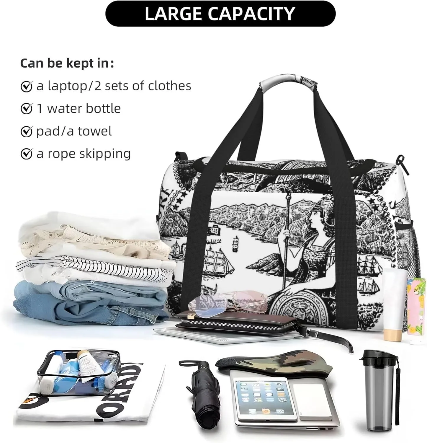 National Emblem Of California Travel Duffel Bag Large Foldable Waterproof Overnight Bag For Beach Swim Bags Pool Sports Gym