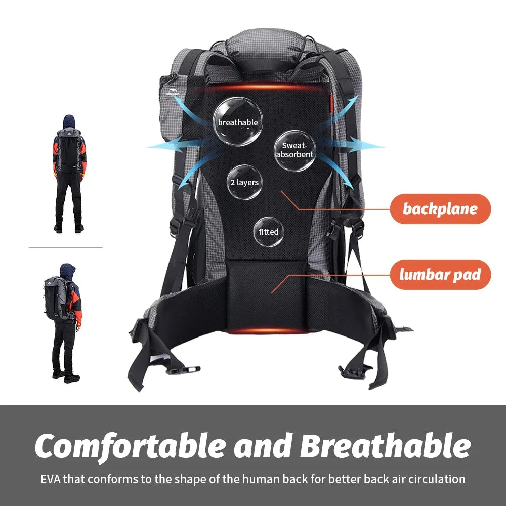 NATUREHIKE 60 5L Climbing Backpack with Rain Cover – Large Capacity Hiking and Camping Bag