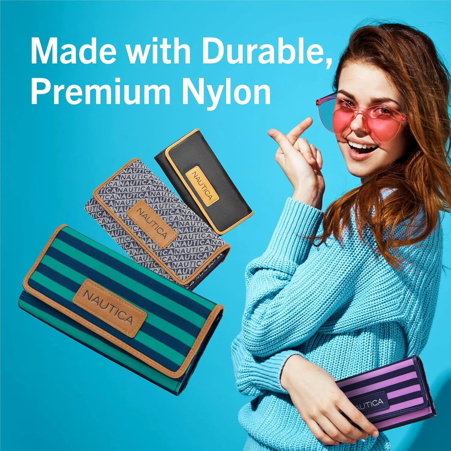 Nautica womens The Perfect Carry All Money Manager Wallet Organizer with RFID Blocking Wallet