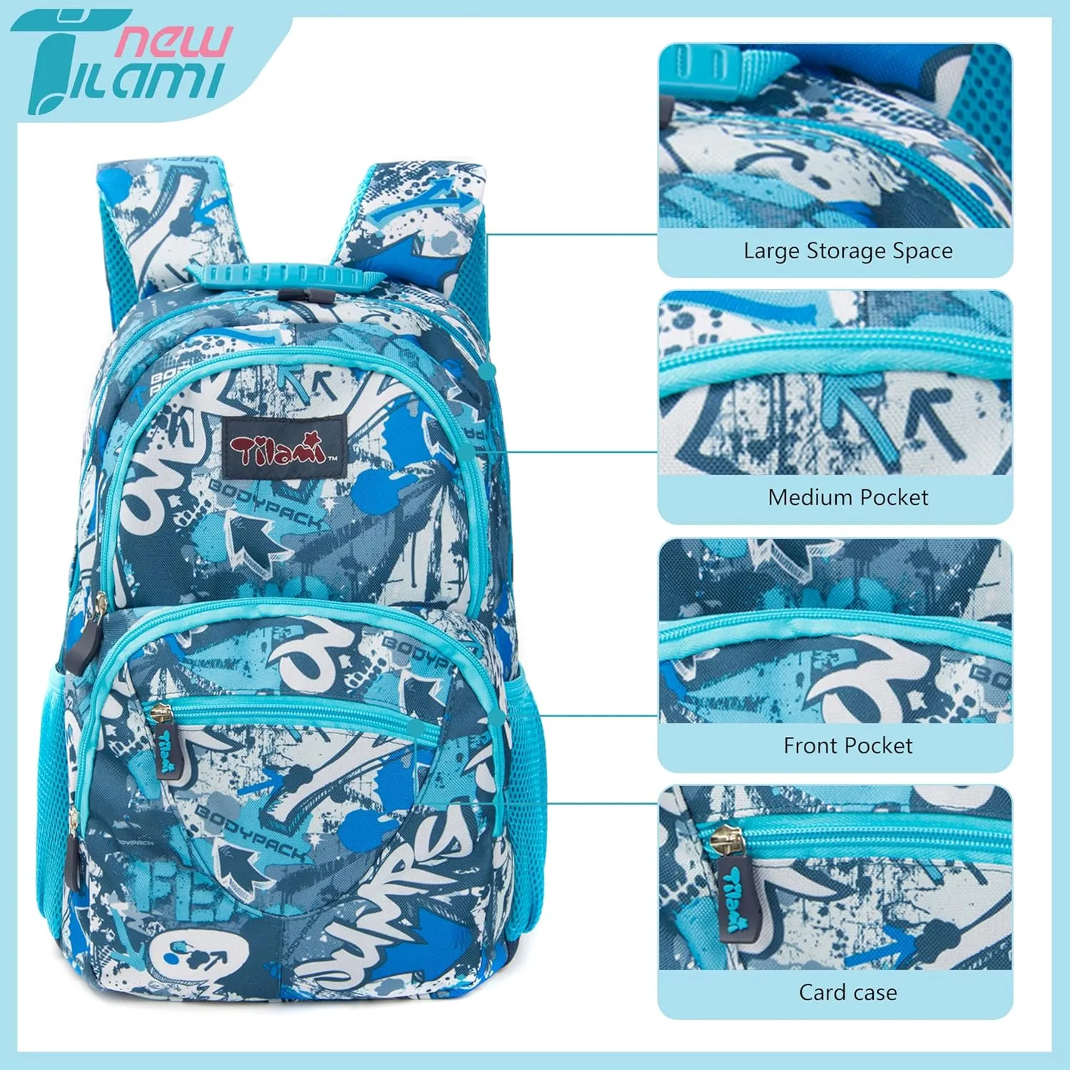 NEW TILAMI 14 Inch kid Toddler Backpack Boys Girls School Bag Kindergarten Elementary Cute Backpacks, Blue