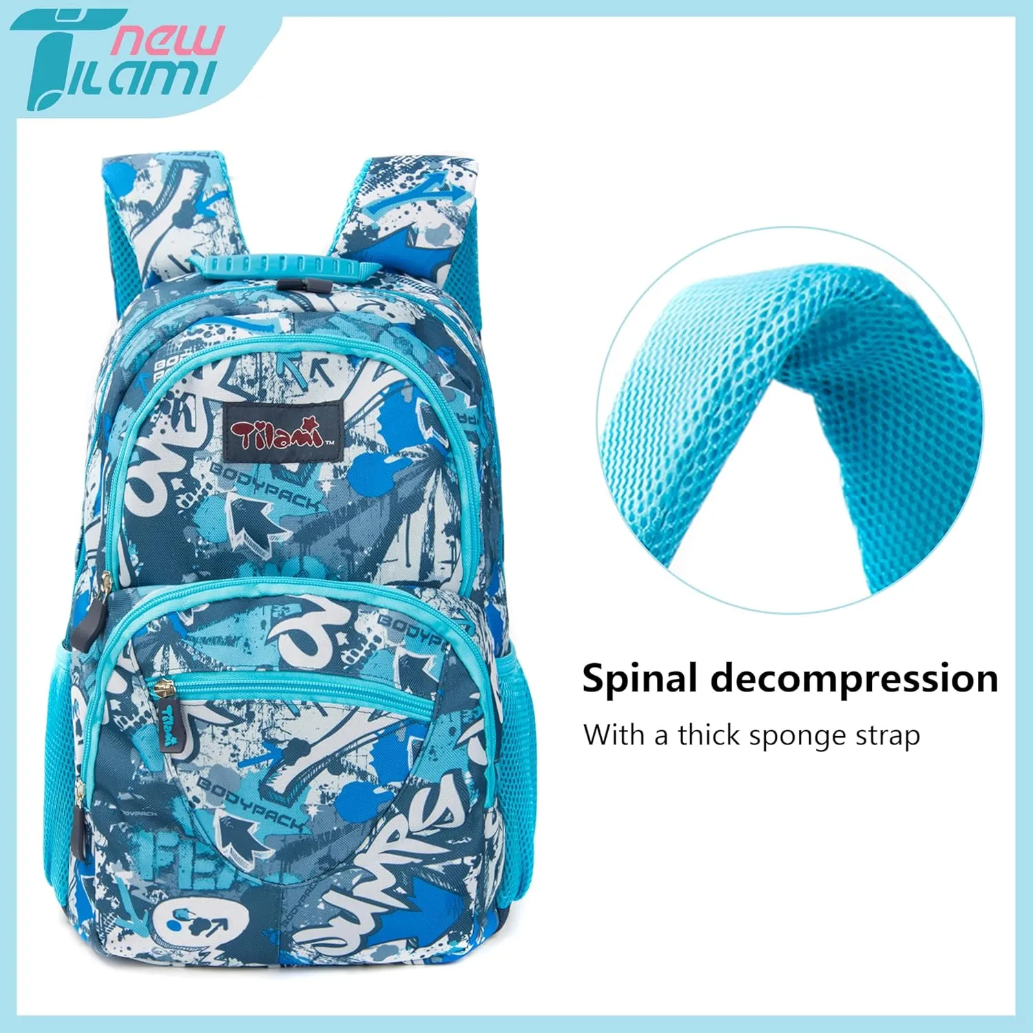 NEW TILAMI 14 Inch kid Toddler Backpack Boys Girls School Bag Kindergarten Elementary Cute Backpacks, Blue