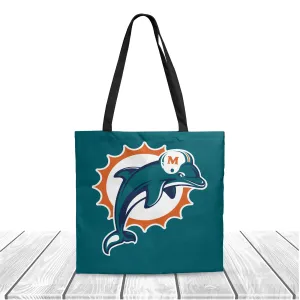 NFL Miami Dolphins Polyester Canvas Tote Bag – Durable and Stylish