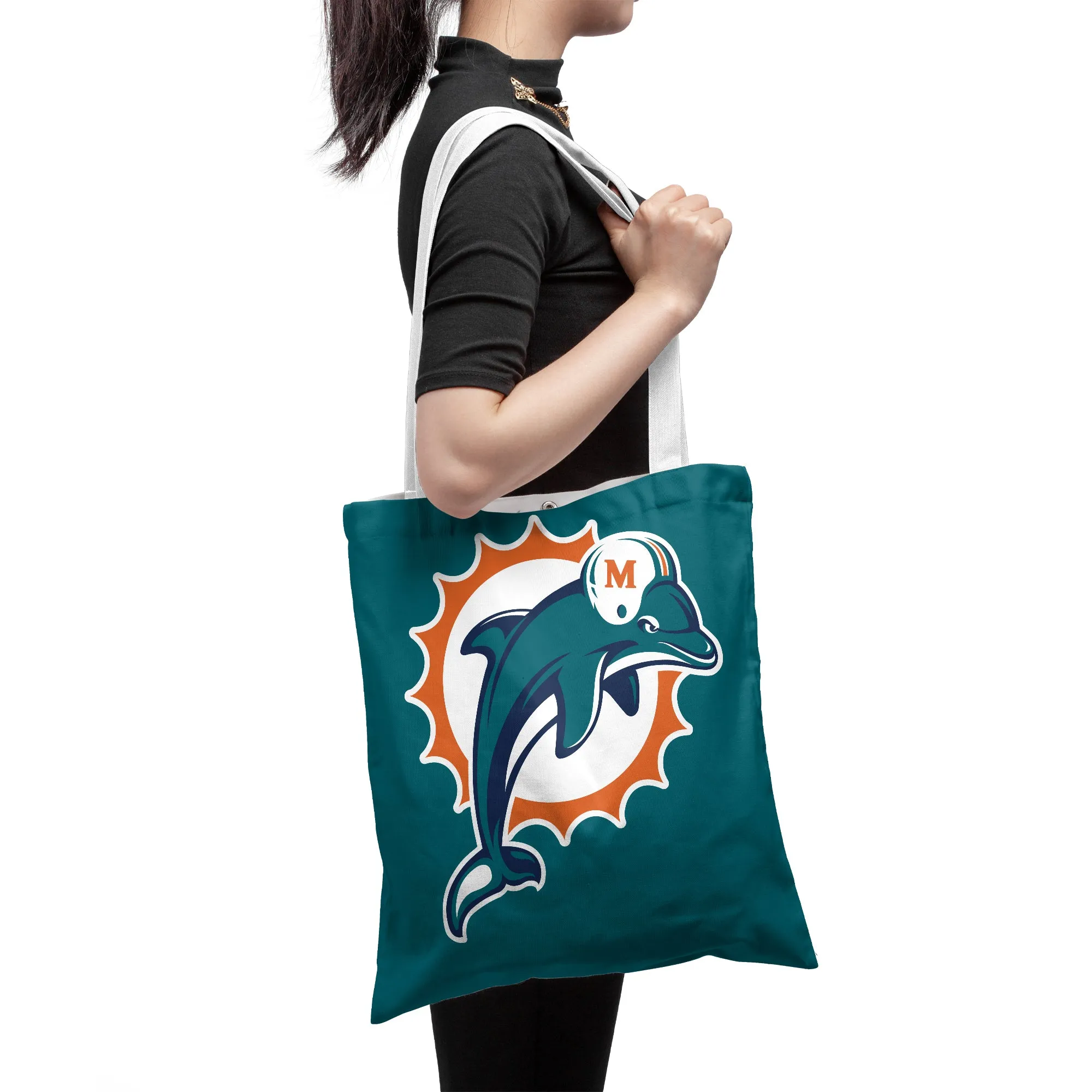 NFL Miami Dolphins Polyester Canvas Tote Bag – Durable and Stylish