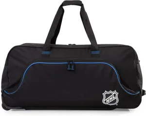 NHL 34-Inch Black Rolling Hockey Bag with Wheels Heavy Duty Oversized Travel Duffle Bag