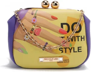 Nicole Lee Kiss Lock Crossbody Mini Bag, Vegan Leather