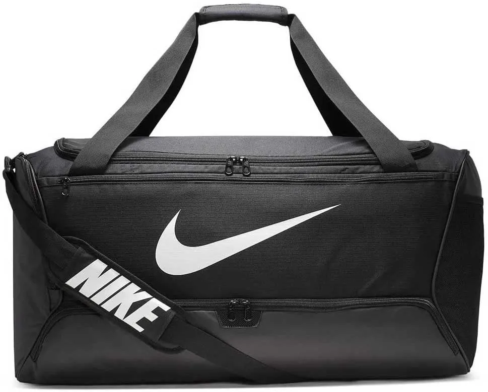 NIKE Brasilia Large Duffel - 9.0, Black/Black/White, Misc
