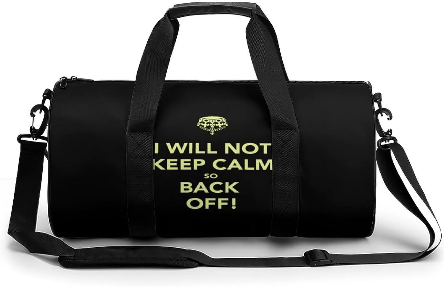 Not Keep Calm Back Off Sports Gym Bag Portable Duffel Bag Travel Workout Bag with Adjustable Strap for Men Women
