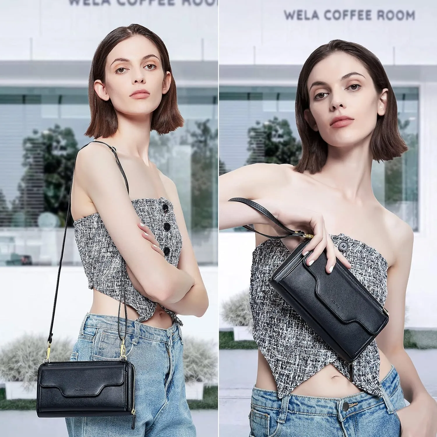 nuoku Crossbody Bags, Wristlet Wallets, Small Clutch Purses - Cell Phone & RFID Wallet for Women