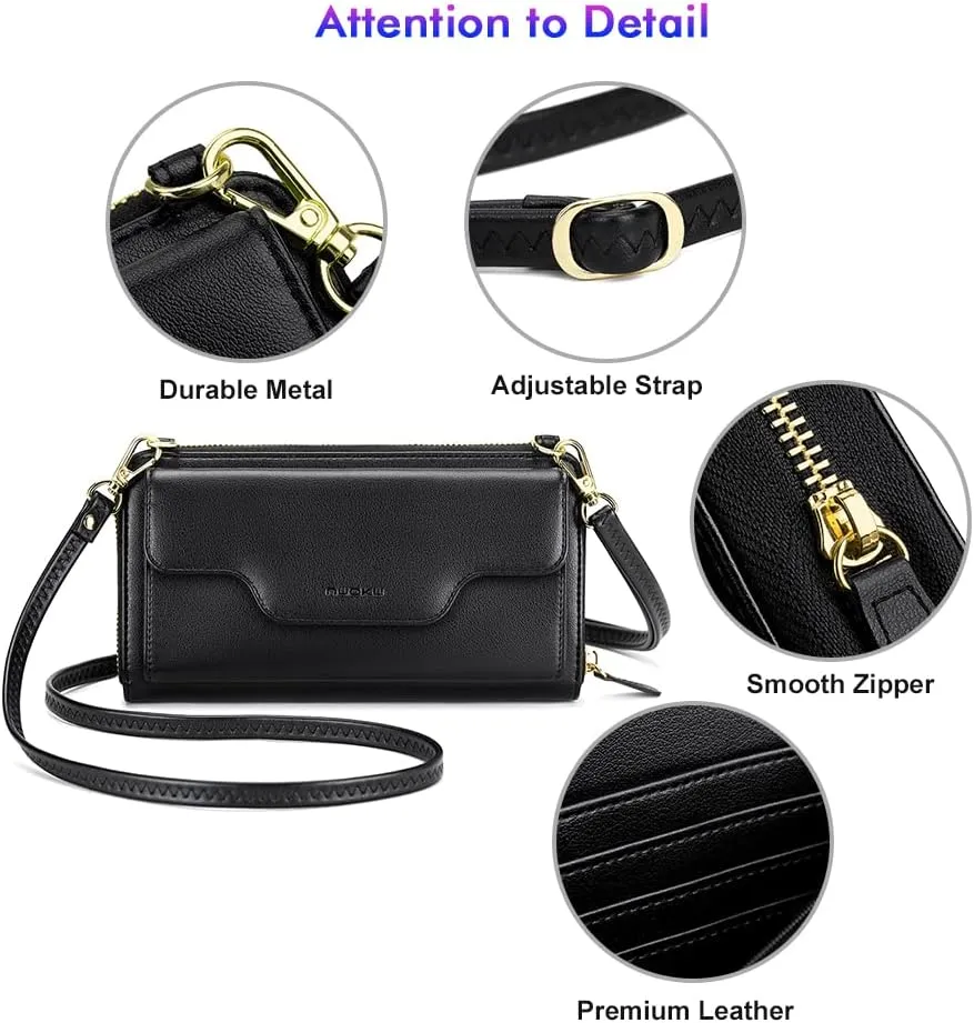 nuoku Crossbody Bags, Wristlet Wallets, Small Clutch Purses - Cell Phone & RFID Wallet for Women