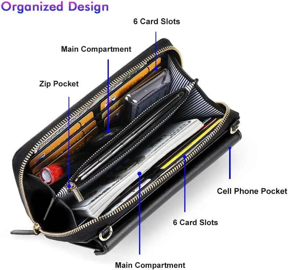 nuoku Crossbody Bags, Wristlet Wallets, Small Clutch Purses - Cell Phone & RFID Wallet for Women