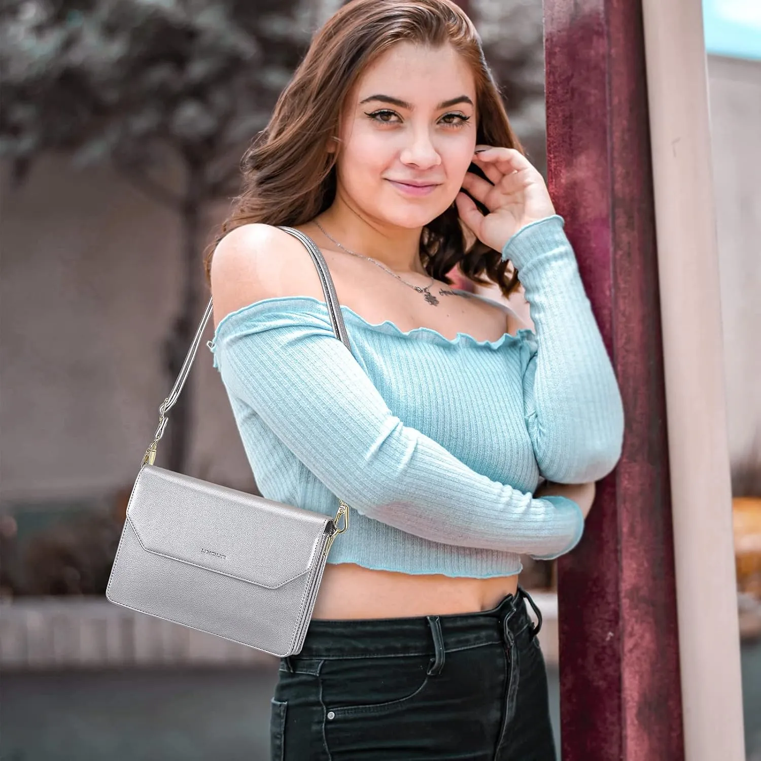 nuoku Purse Small Clutch for Women, Evening Wristlet Handbag, Cute Wallet PU Leather Crossbody