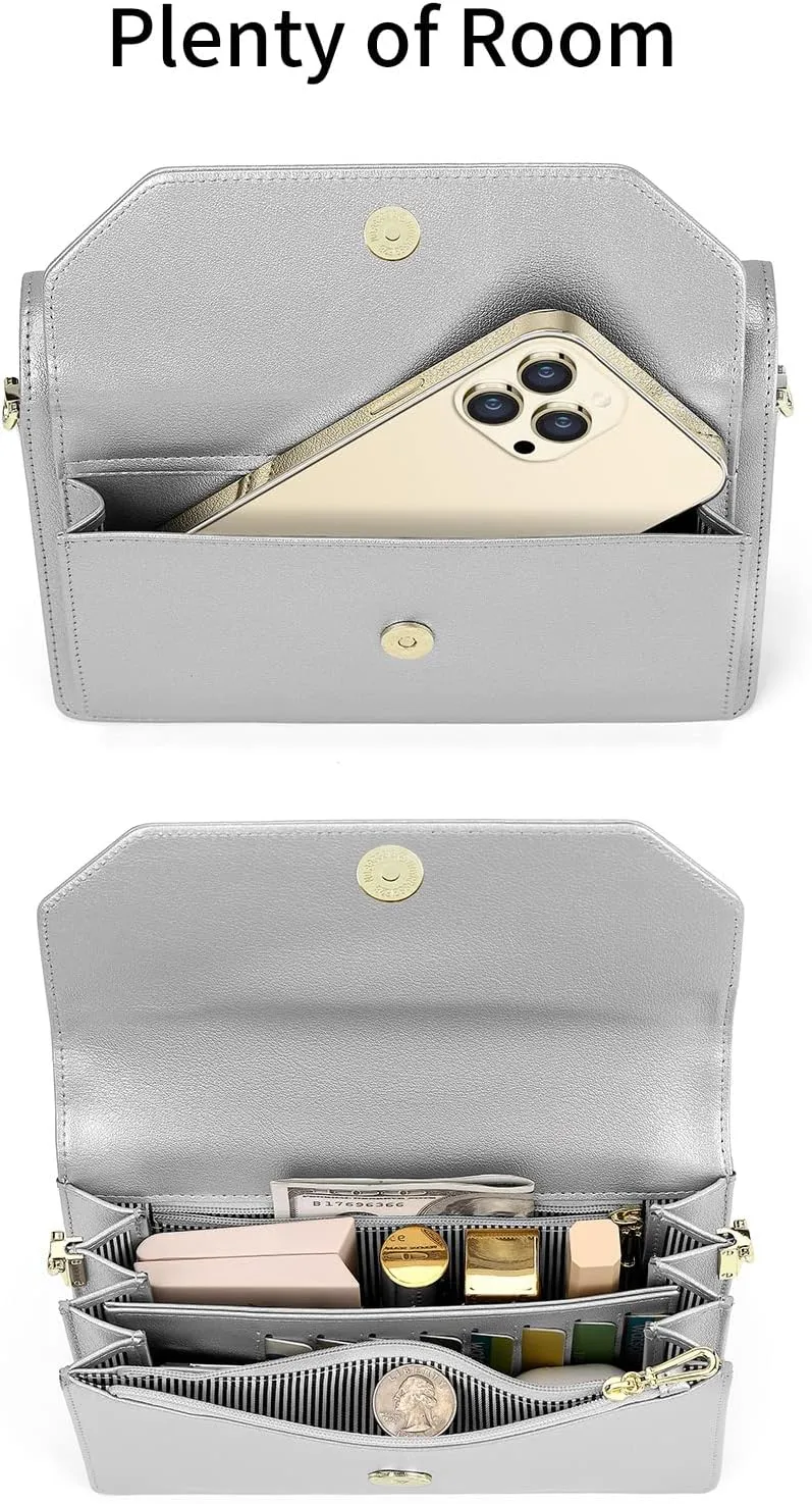 nuoku Purse Small Clutch for Women, Evening Wristlet Handbag, Cute Wallet PU Leather Crossbody