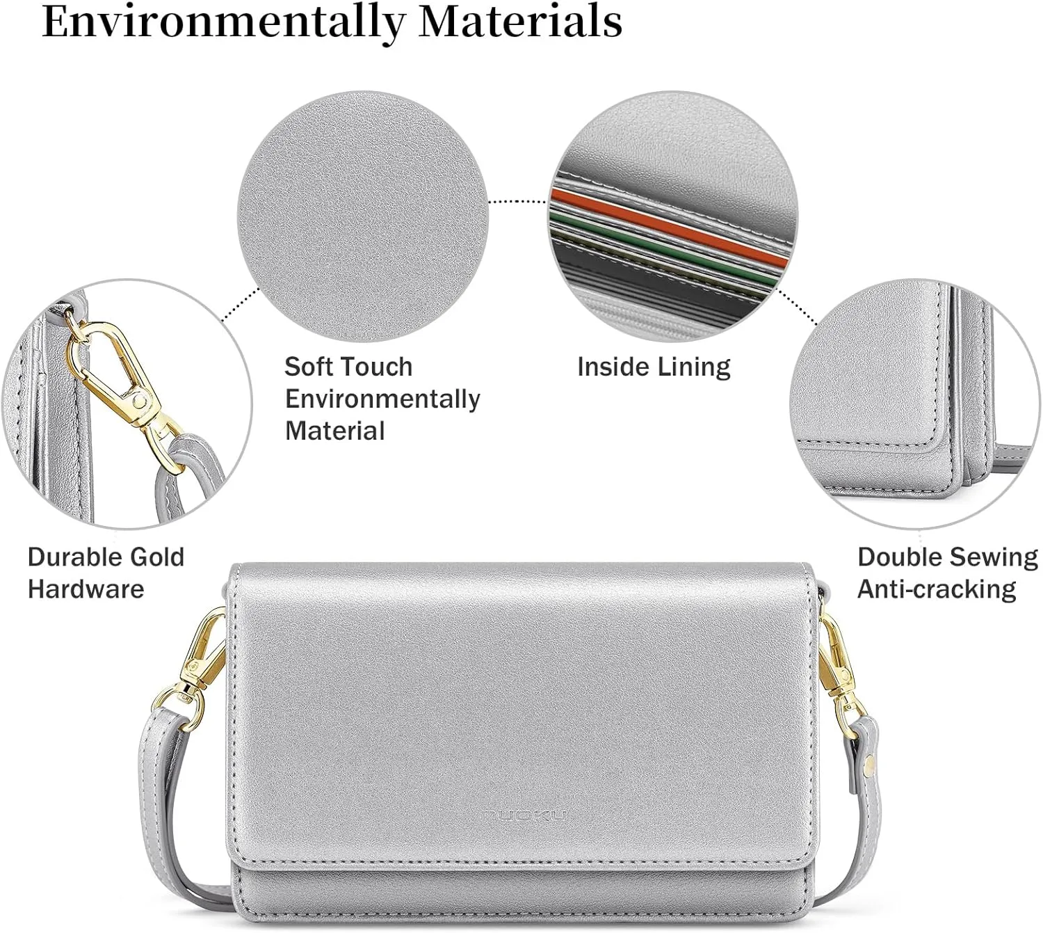 nuoku Small Crossbody Bags for Women, Small Crossbody Purse with Card Slots, Cell Phone Purse for Women with Phone Pocket