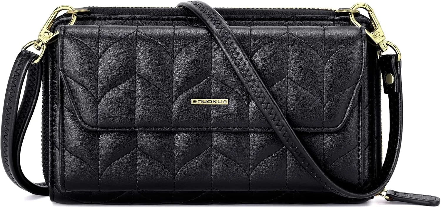 nuoku Wallets for Women Credit Card Slots with RFID Blocking Large Capacity Wristlet