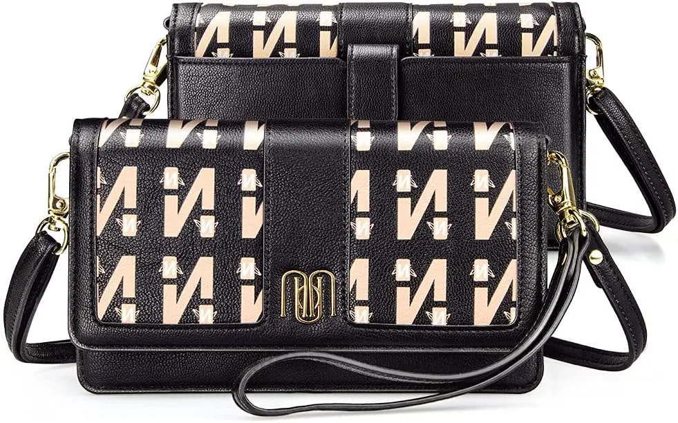 nuoku Women Small Crossbody Bag Cellphone Purse Wallet with RFID Card Slots 2 Straps