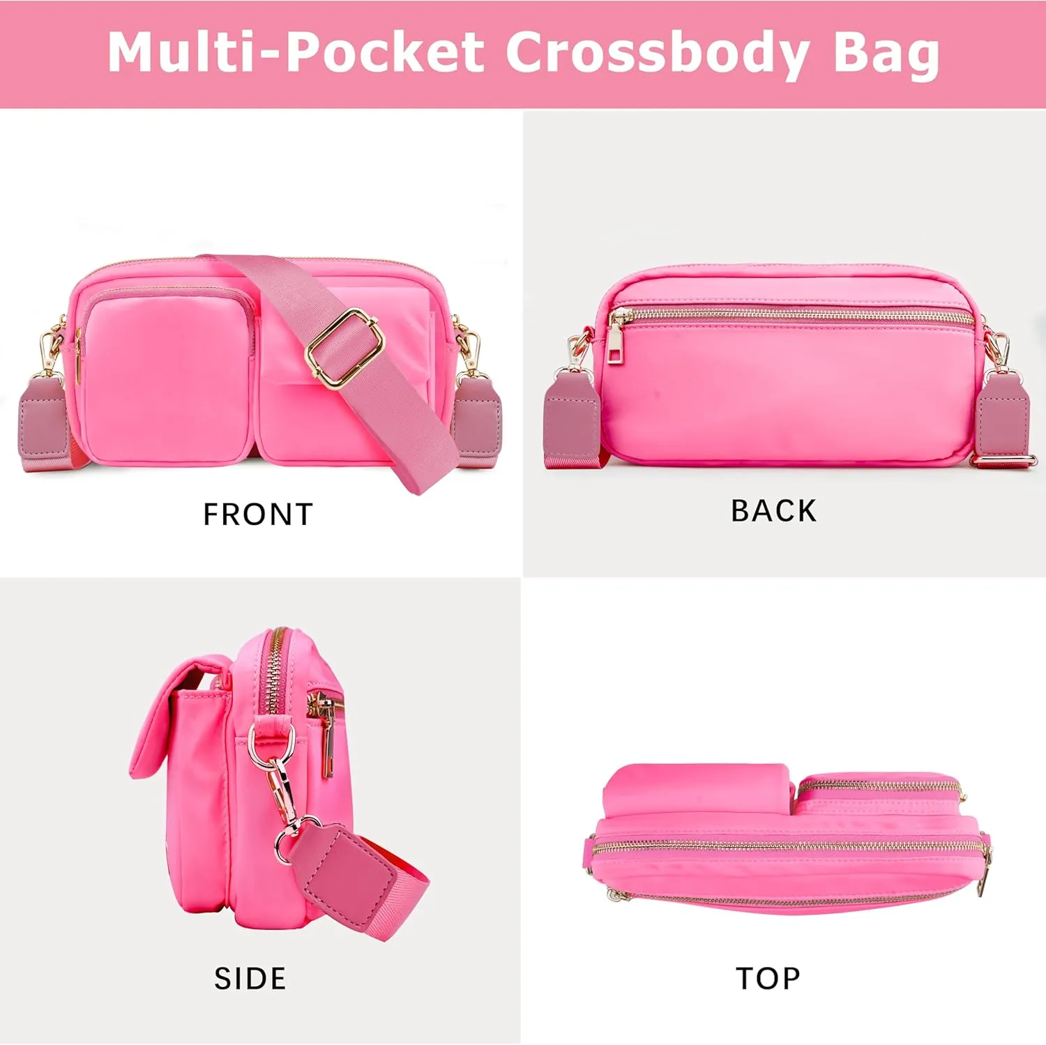 Nylon Crossbody Bag Small Purses for Women Crossbody Shoulder Bags with RFID Blocking Pocket Traveling Workout