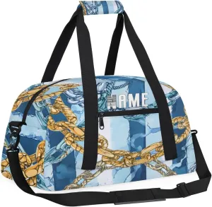 Ocean Coil Chain Background Kids Overnight Bags Personalized Weekender Travel Duffle Bag for Teens,Boys Gym Carry On Maletas Para Niños,Customized Gymnastics Dance Ballet Tote for Girls