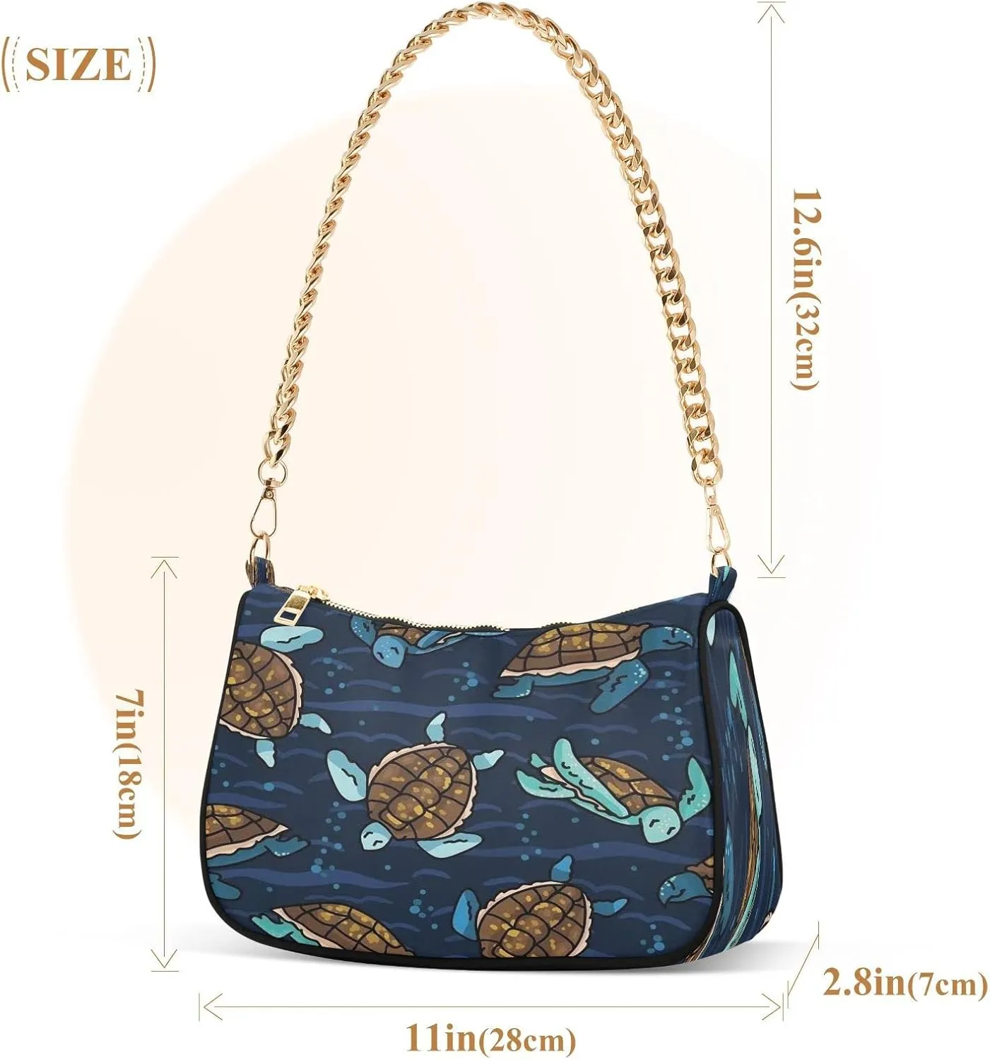 Ocean Theme Shoulder Purses for Women,Ocean Theme Shoulder Bag Purse Womens Crescent Crossbody Bag