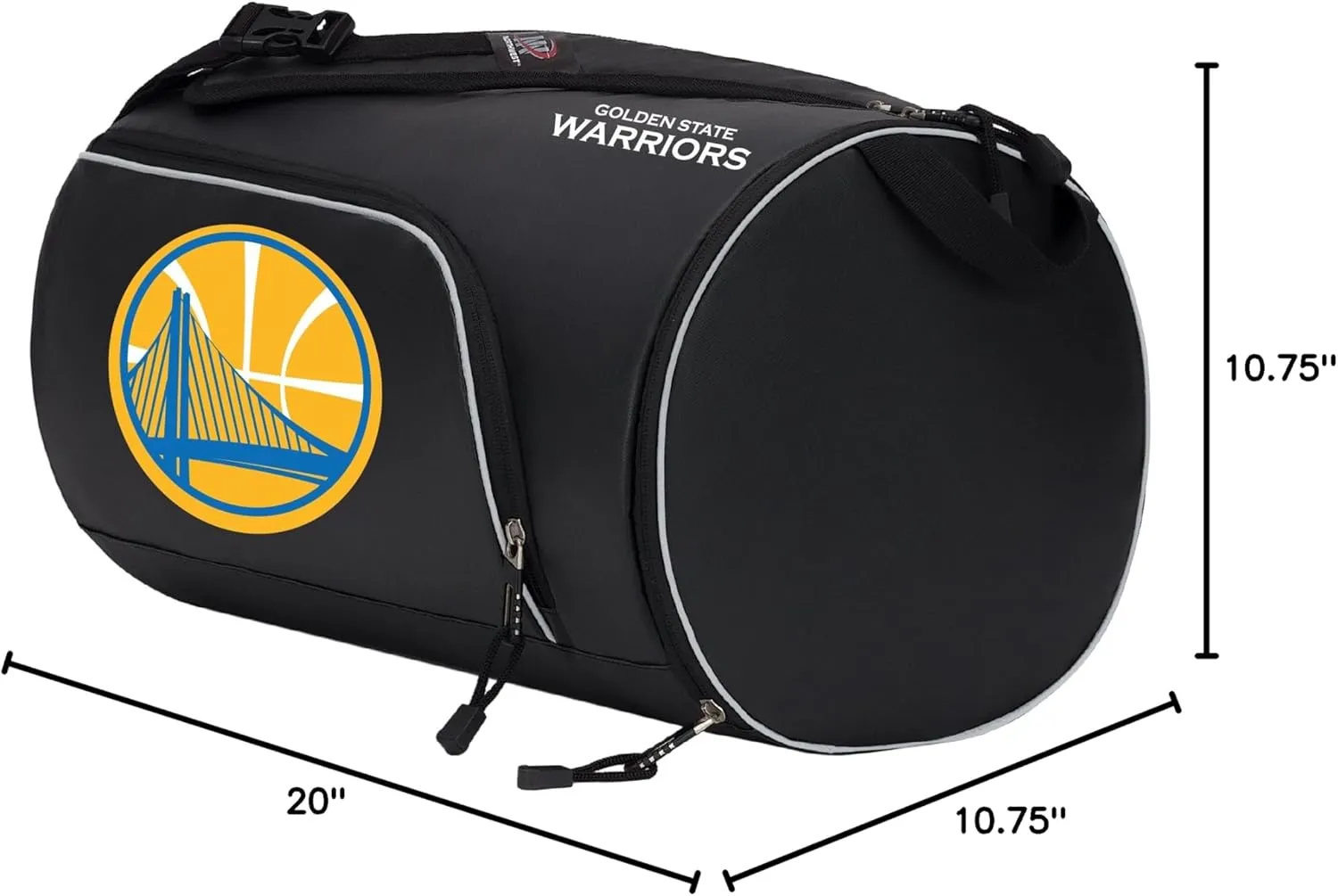 Officially Licensed NBA "Squadron" Duffle Bag, Black, 20" x 10.75" x 10.75"