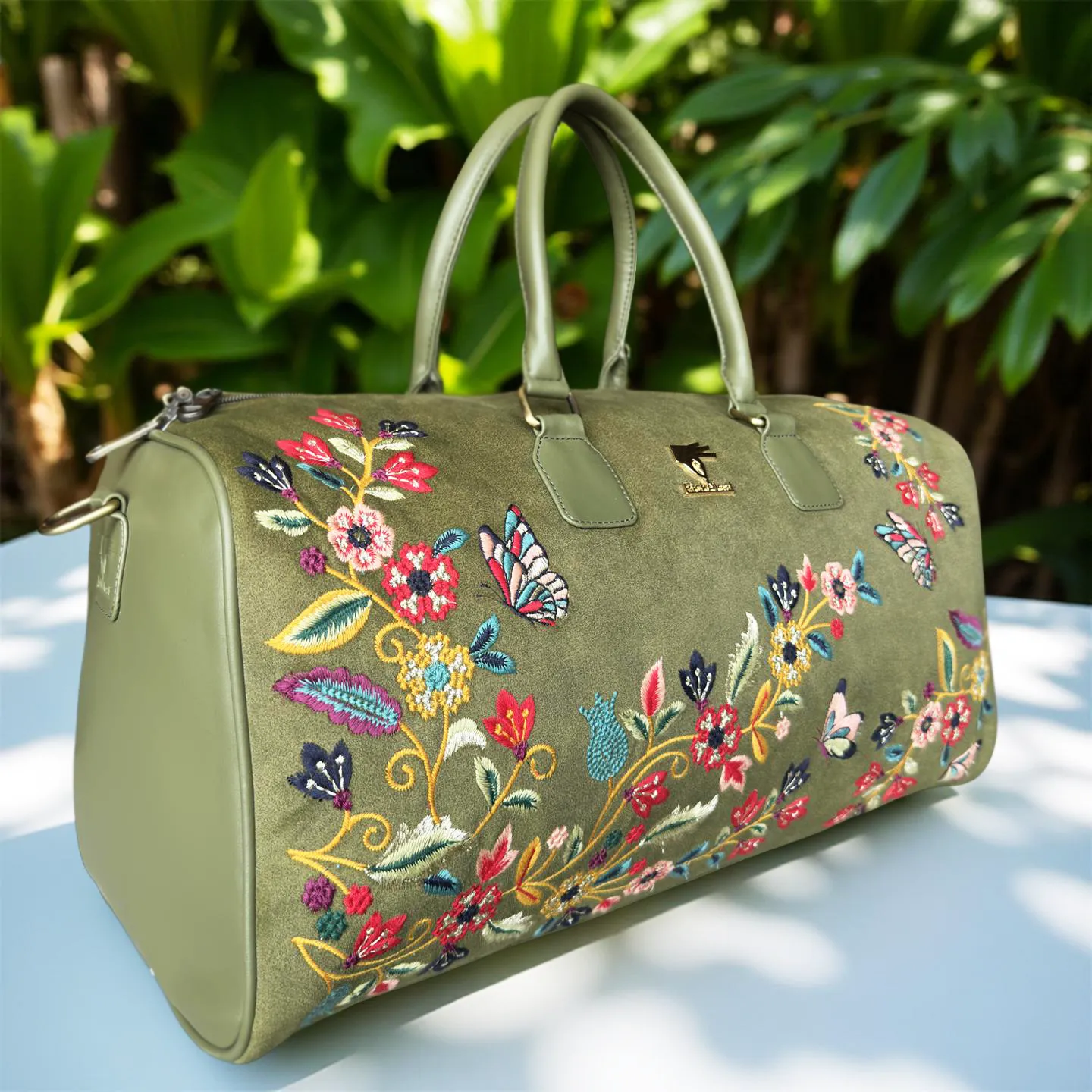 Olive Waves Duffel Bag
