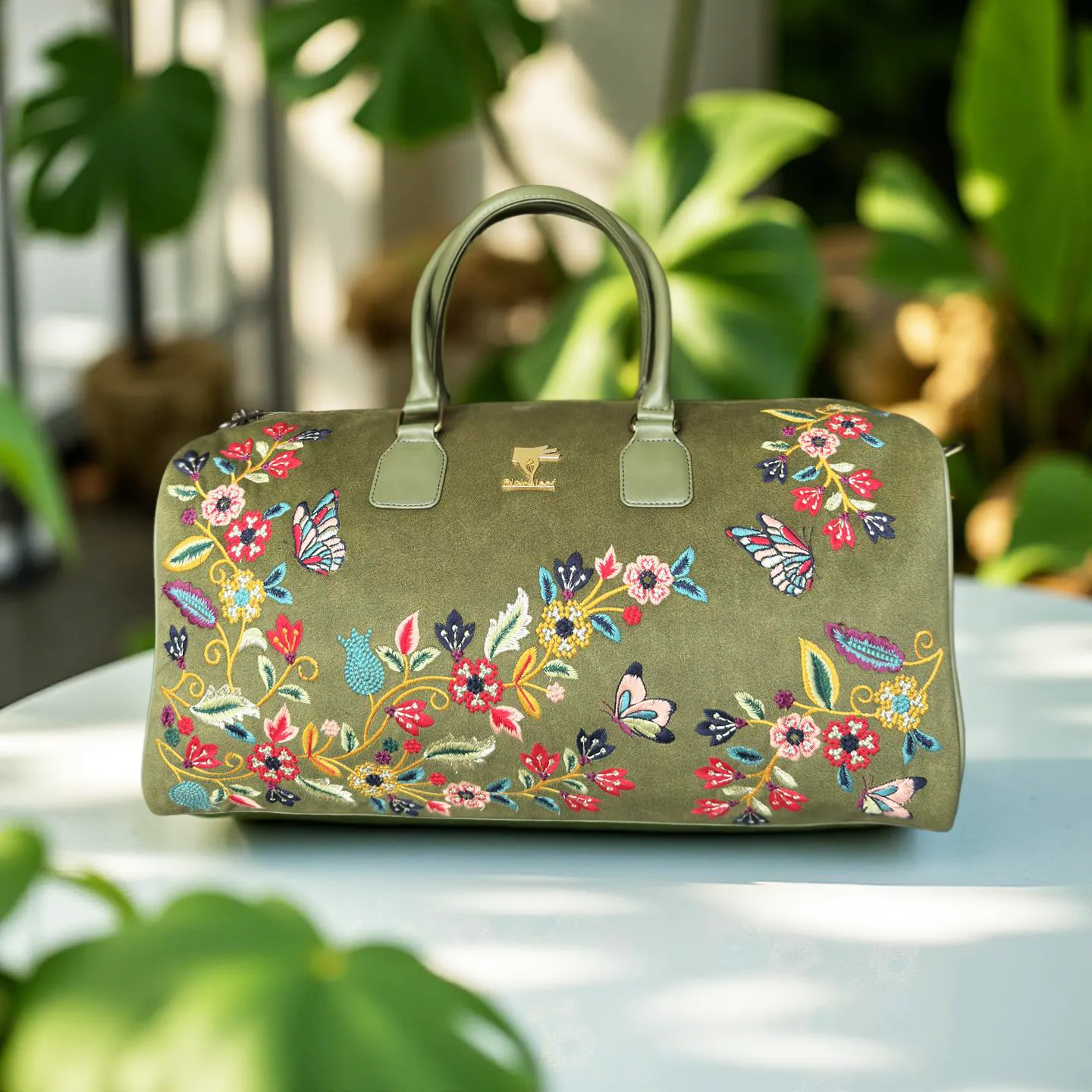 Olive Waves Duffel Bag