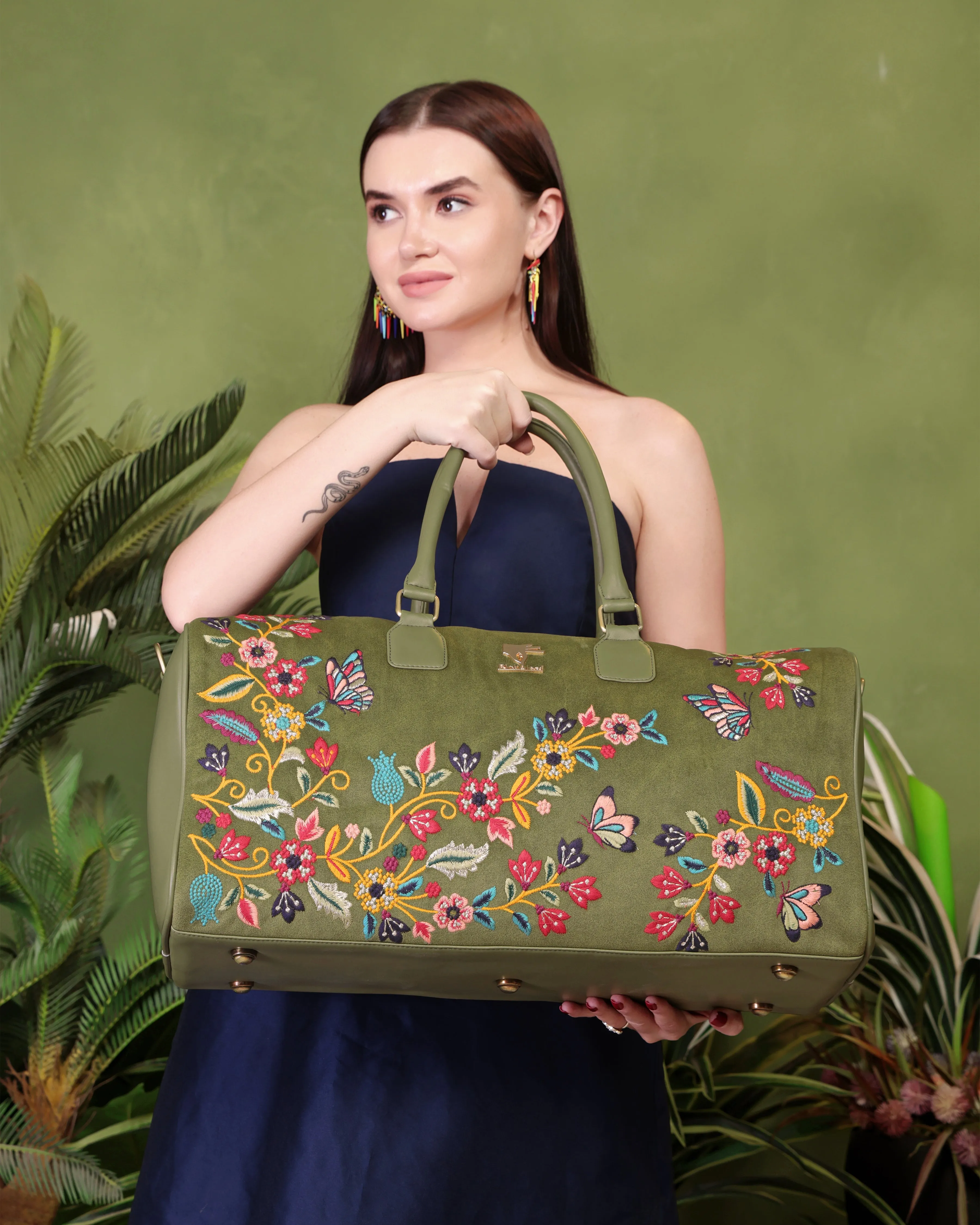 Olive Waves Duffel Bag