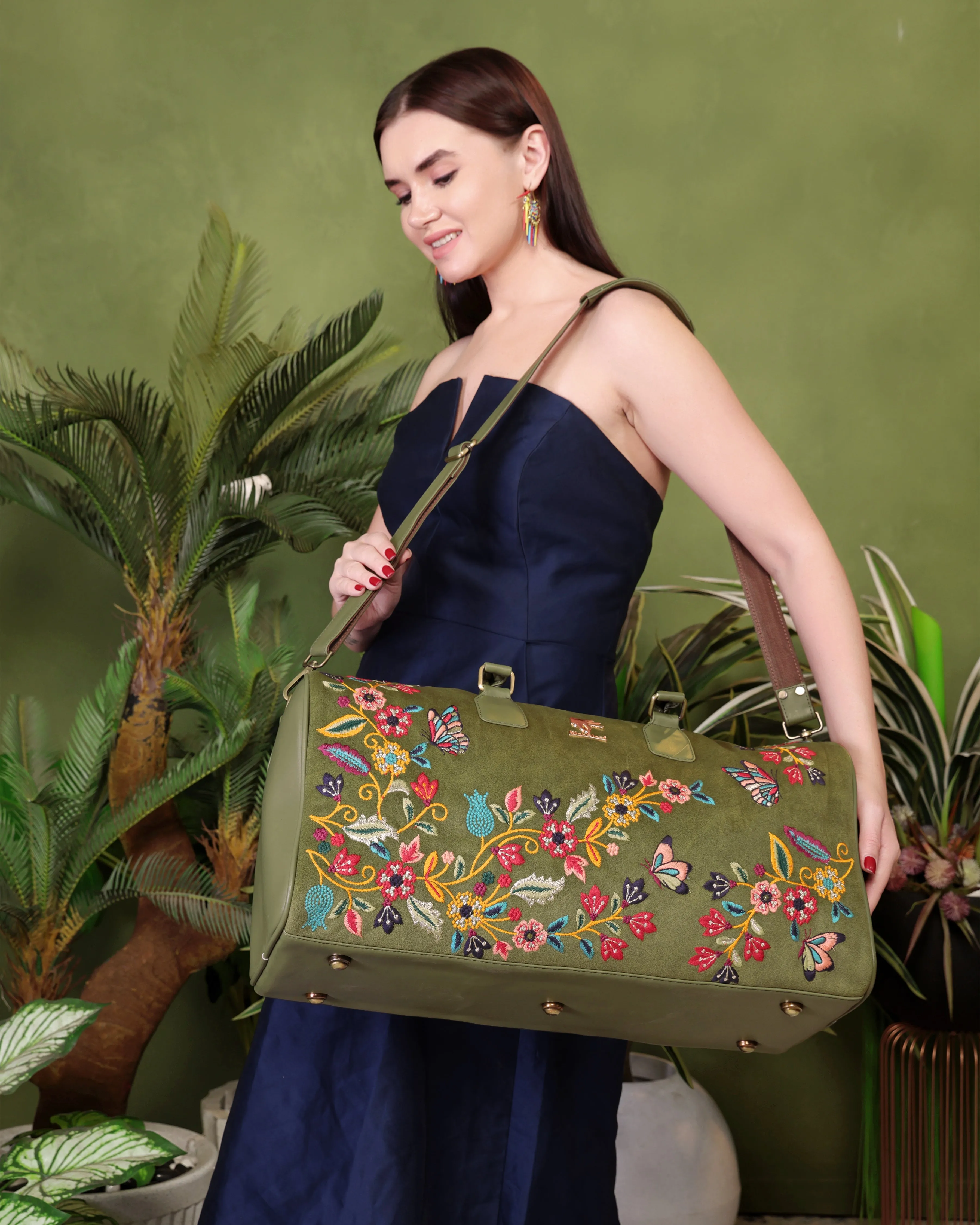 Olive Waves Duffel Bag