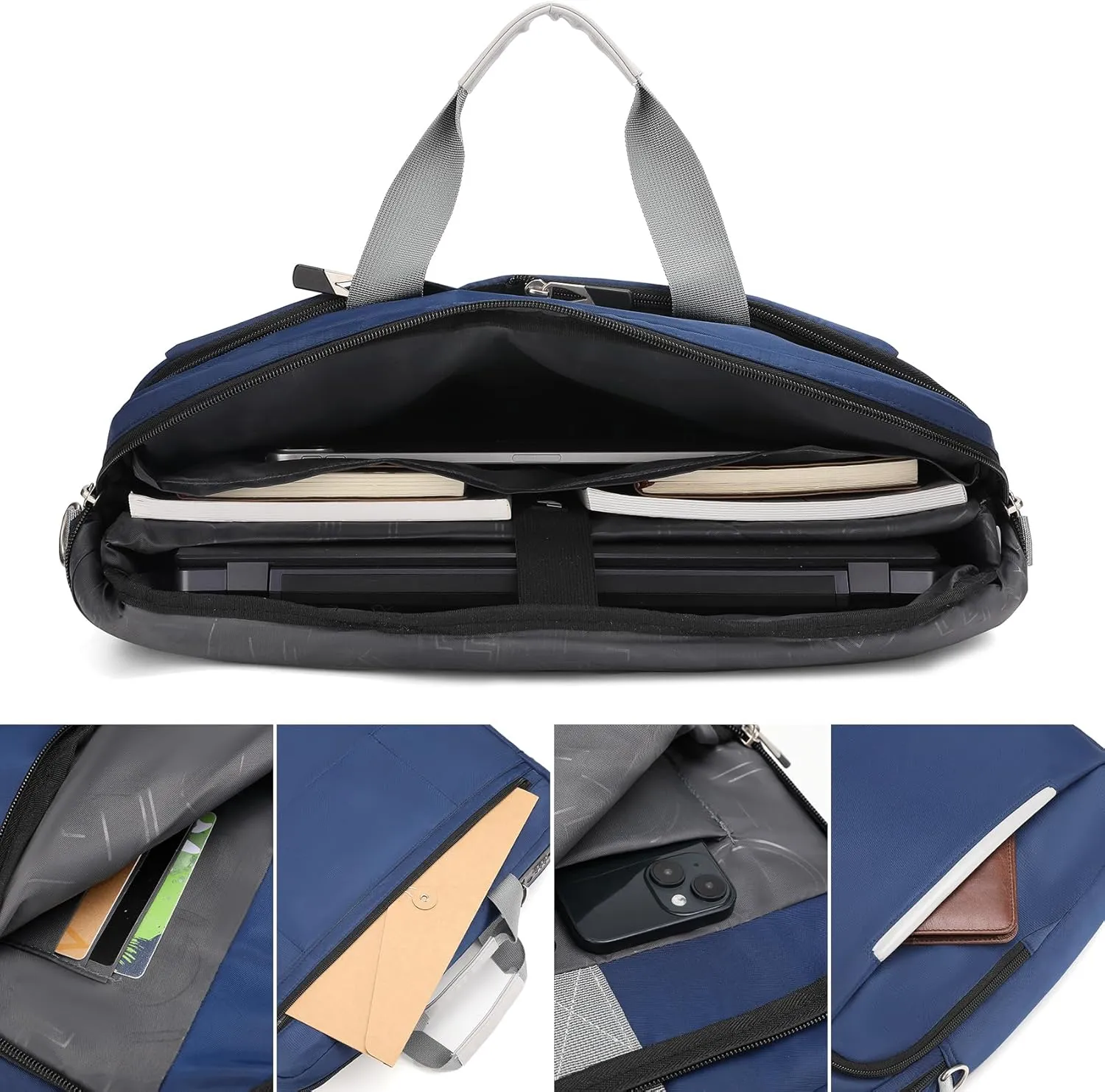 Omnpak 15.6 inch Laptop Briefcase with Combination Lock,Anti Theft Notary Bag Locking Laptop Bag Water-Repellent Shoulder Messenger Bag for Men Women