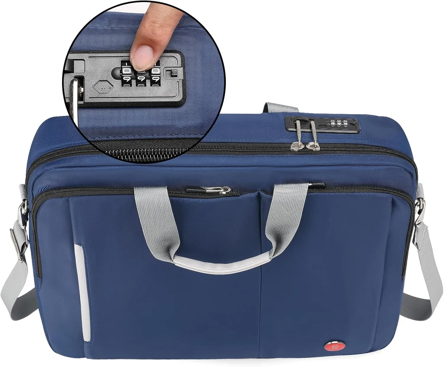 Omnpak 15.6 inch Laptop Briefcase with Combination Lock,Anti Theft Notary Bag Locking Laptop Bag Water-Repellent Shoulder Messenger Bag for Men Women