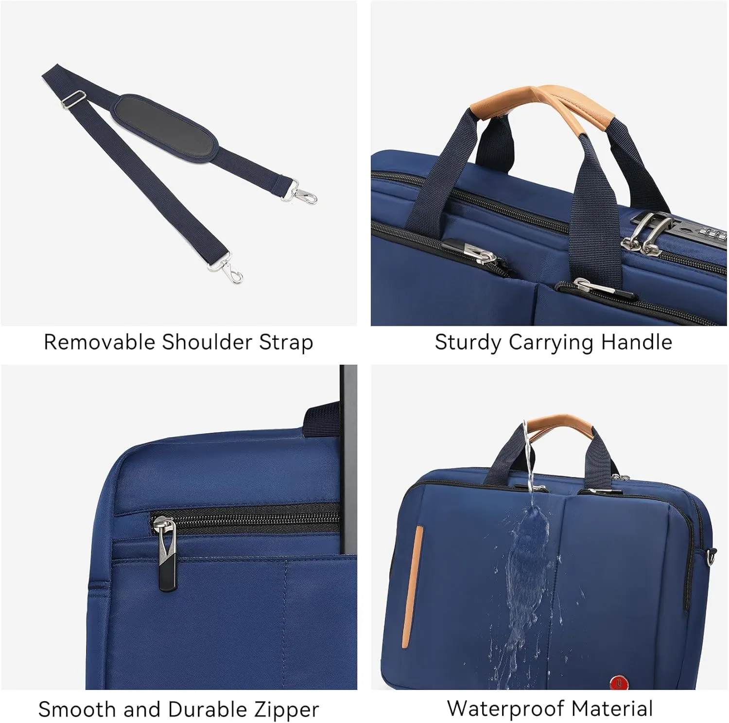 Omnpak 17.3 inch Laptop Bag,Laptop Briefcase with Combination Lock, Anti Theft Business Office Bag,Satchel Bags for Men,Water-Repellent Gaming Computer Bag for Women Locking Notary Bag,Hippa Bag