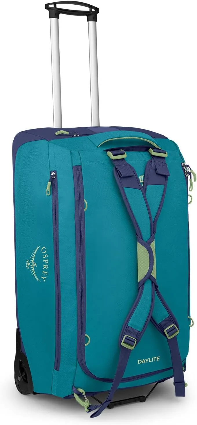 Osprey Daylite 85L Wheeled Duffel Bag, Blue Spikemoss/Alkaline