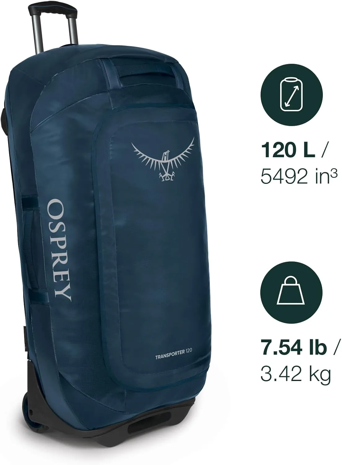 Osprey Transporter 120L Wheeled Travel Duffel Bag, Black
