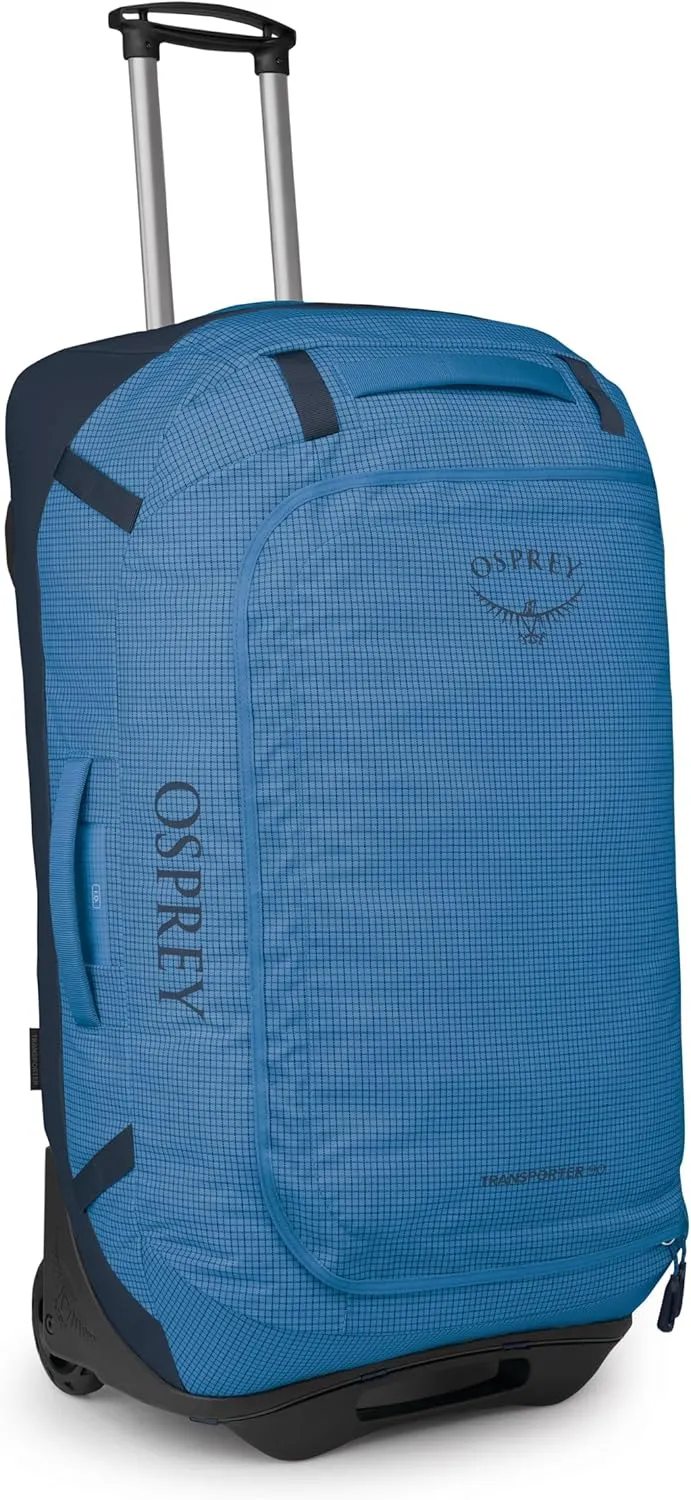 Osprey Transporter 90L Wheeled Travel Duffel Bag, Blue Flame/Nocturnal Blue