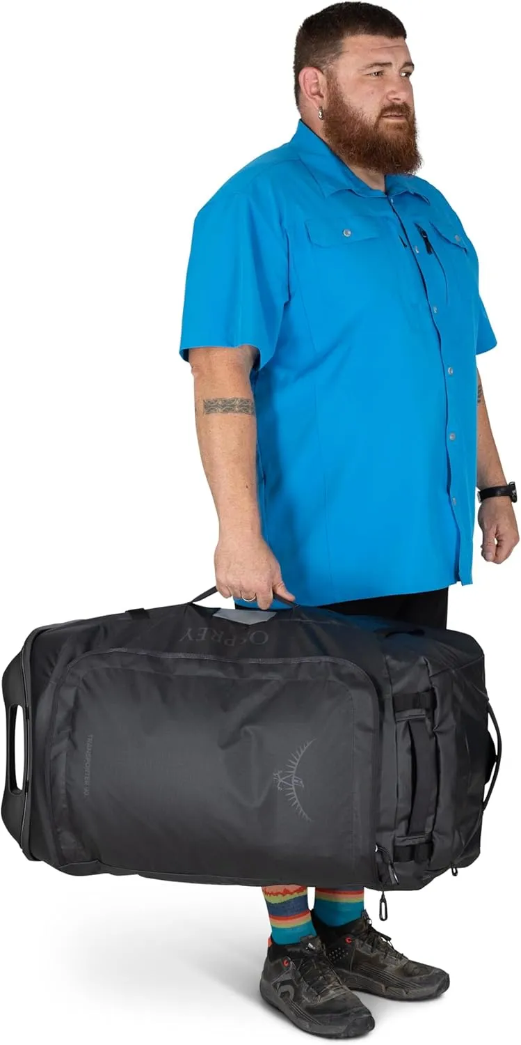 Osprey Transporter 90L Wheeled Travel Duffel Bag, Blue Flame/Nocturnal Blue