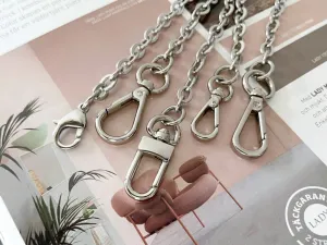 Oval Silver Bag Chain Purse Strap, Luxury Crossbody Stainless Steel Chain