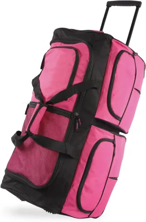 Pacific Coast Signature 30" Large Rolling Duffel Bag, Pink, One Size