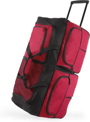 Pacific Coast Signature 30" Large Rolling Duffel Bag, Red, One Size