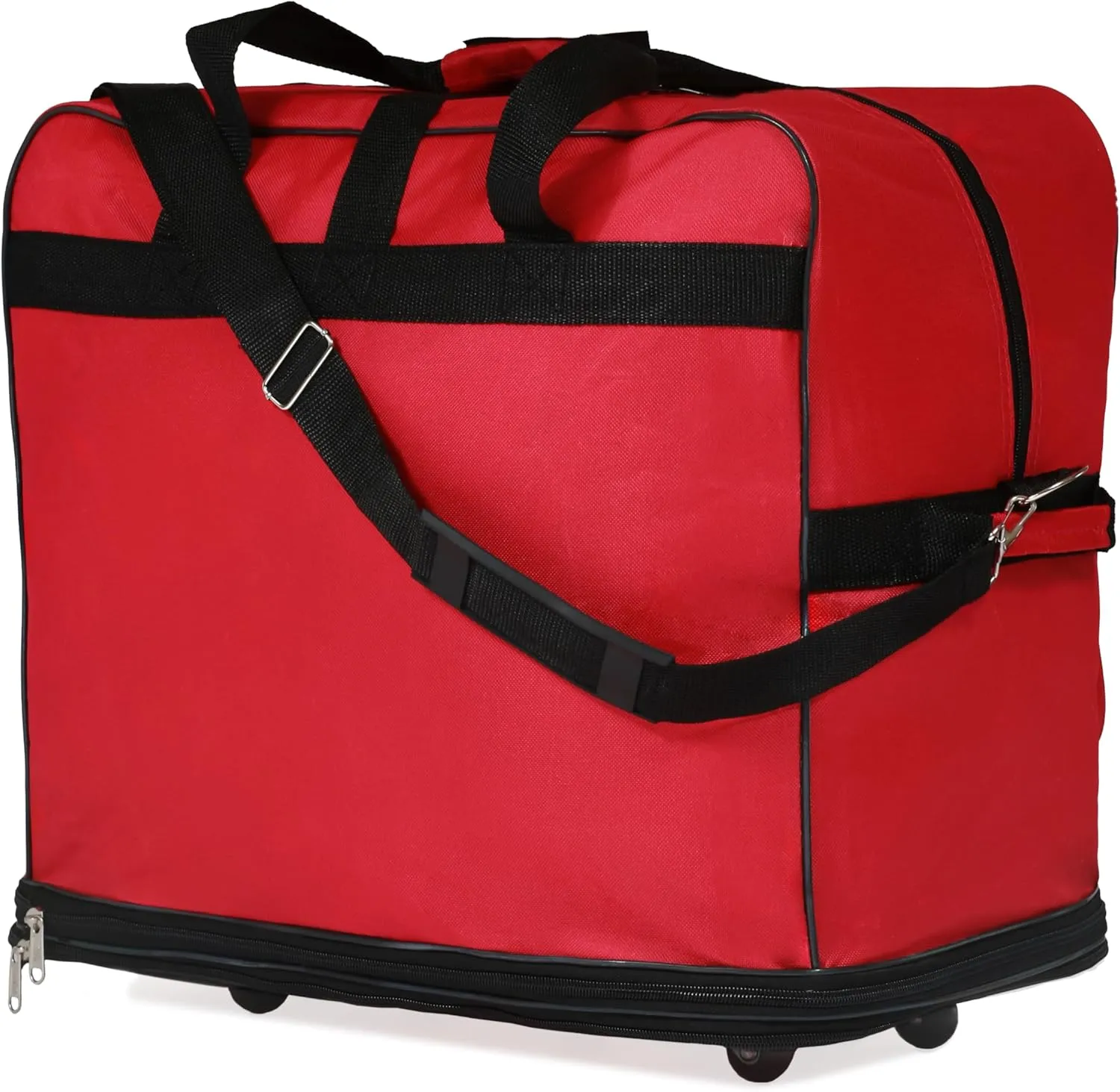 Pack of 2 30"""" Duffle Bag Expandable Rolling Lightweight Wheeled Spinner Suitcase Luggage for Travel and Storage (Red)']"Actual size: ['30-inch'] matches with predicted size: