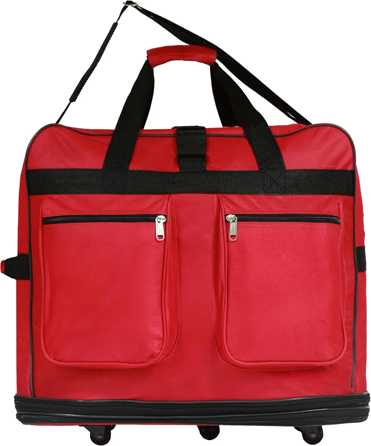 Pack of 2 30"""" Duffle Bag Expandable Rolling Lightweight Wheeled Spinner Suitcase Luggage for Travel and Storage (Red)']"Actual size: ['30-inch'] matches with predicted size: