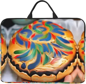 Painted Bread 14in Laptop Case Sleeve Bag – Shoulder Messenger Briefcase Carrying Handle and Accessory Pocket
