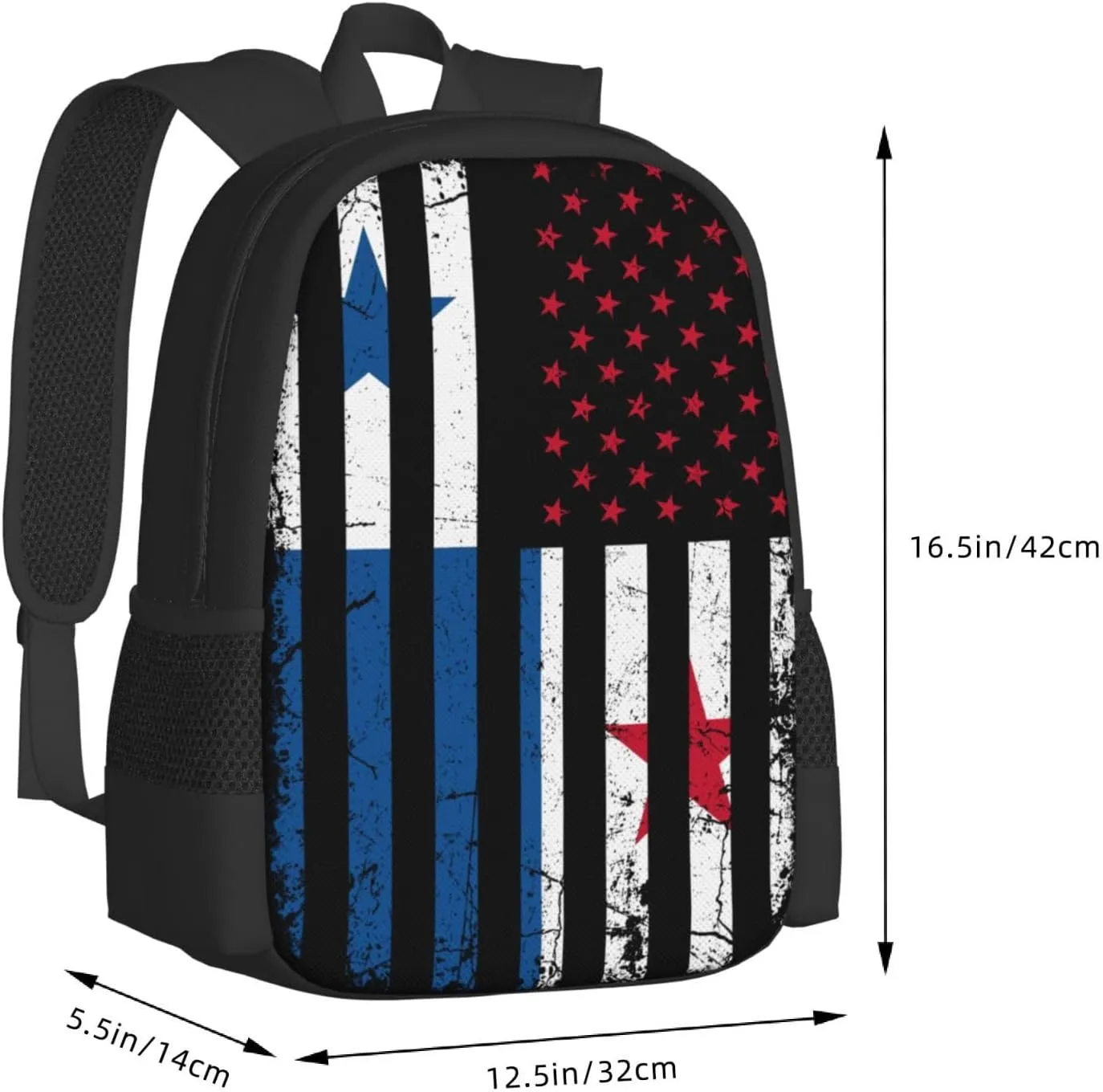 Panamanian American Flag Panama America Roots Casual Backpacks Large Capacity Backpack Laptop Rucksack Sport Daypack Commuter Bags with Adjustable Strap for Traveling Camping