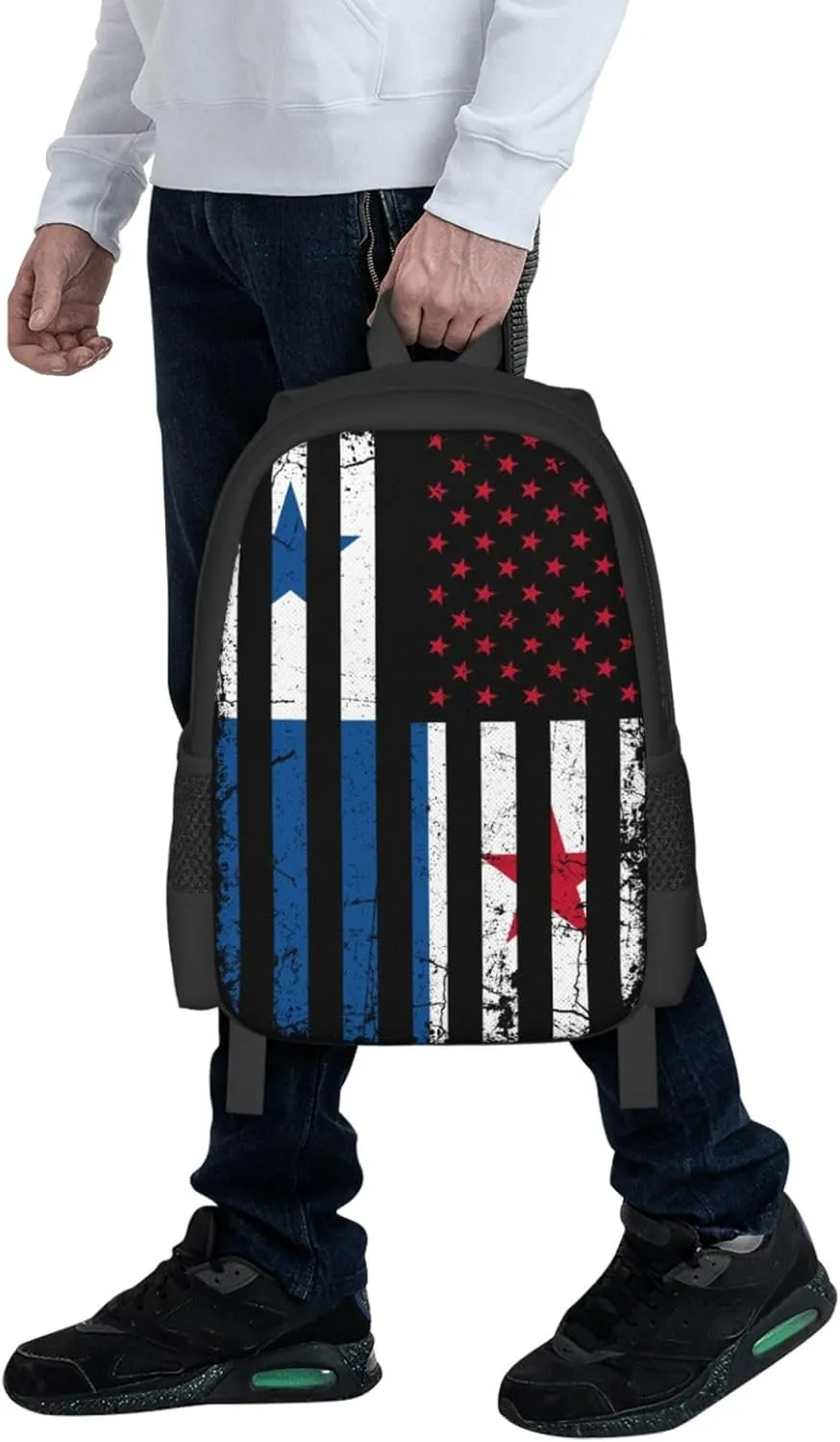 Panamanian American Flag Panama America Roots Casual Backpacks Large Capacity Backpack Laptop Rucksack Sport Daypack Commuter Bags with Adjustable Strap for Traveling Camping